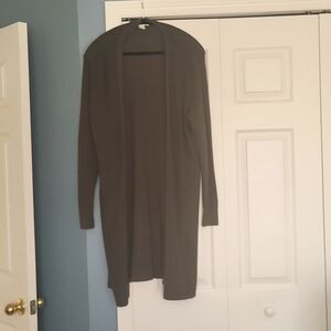 Long open front sweater